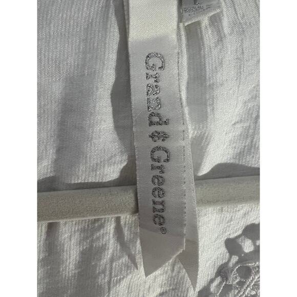 Grand & Greene womens size L top white crochet detail long sleeve fairy core - Picture 3 of 9